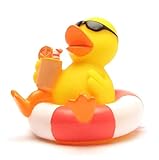 Badeente im Schwimmreif I Quietscheente I Duckshop I L: 8 cm I Spielzeug...