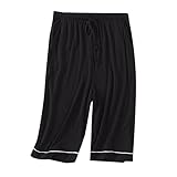 Sommer-Pyjama-Hose, kurz geschnitten, große Größe, elastisch, für...