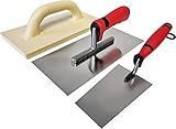 Maurerfreund, 3-teiliges Set mit Putzer-Werkzeug, Edelstahl-Glättekelle...