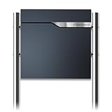 Metzler® Standbriefkasten mit Zeitungsfach und Edelstahl-Namensschild...