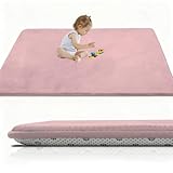 RxueSug Krabbeldecke Für Baby 60 x 120 cm Rosa, Krabbelmatte Baby Faltbar,...