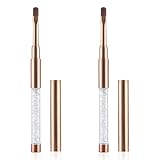 Piriuuo 2 Stück Gel Pinsel Für Nägel, Nagel Pinsel mit Deckel Gel Pinsel...