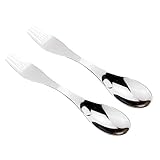 Abaodam 2 Stück Spork Multifunktionsgabel Löffel für Camping Picknick...