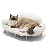 MEWOOFUN Katzensofa mit stabilen Holzbeinen, Katzenstuhl Bett Plüsch...