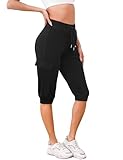 Bresdk Caprihose Damen 3/4 Cargohose Sommer Casual Jogginghose Leichte...