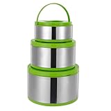 2L Edelstahl isolierte Lunch Box Kit, 3 Lebensmittel isolierte Behälter,...