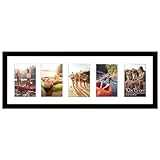 Americanflat 20x61 cm Bilderrahmen Collage Schwarz - Zeigen Sie Fünf 10x15...