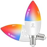 ANTELA Alexa Glühbirne E14 LED Lampen Smart WLAN Dimmbar Birne RGB 16...