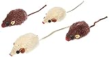 Nobby Plüschmaus mit Rassel, 5 cm, 1 Packung (1 x 4 Stück)