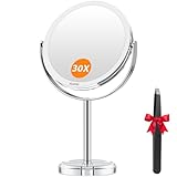 Auxmir Kosmetikspiegel 30X/1X, Schminkspiegel, Doppelseitiger Abnehmbarer...