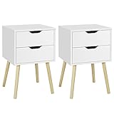 Yaheetech Nachttisch 2er Set Beistelltisch mit 2 Schubladen Holz...