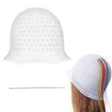 MIRKUZI Colorationszubehör 1 Stück Silikon-Highlight-Kappe mit Häkeln,...