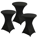 Set mit 3 runden Spandex-Tischdecken für Cocktailtische, dehnbare...