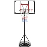 Basketballkorb Outdoor mit Ständer, 147-260 cm höhenverstellbar, 82x53 cm...