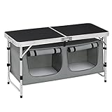 WOLTU faltbar Campingschrank Alu Campingtisch Höhenverstellbar mit...