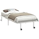 vidaXL Bettgestell ohne Matratze Klappbar Weiß 90x200 cm Stahl,...