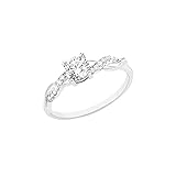 s.Oliver Zirkoniaring für Damen, 925 Sterling Silber, Rhodiniert, Größe:...