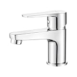 Ibergrif Wasserhahn Bad Chrom - Kompakte Einhebelmischer Waschtischarmatur,...