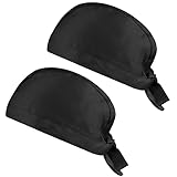 Mikihat 2 Stück Kochmütze Verstellbar Küchenmütze Unisex, Schwarz...