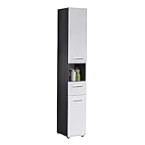 trendteam smart living - Line - Hochschrank - Rauchsilber/Weiß Hochglanz -...