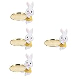 4pcs Bunny Statue Schmuckschale Kaninchen Ornamente Ringstich Snacks...