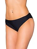 Aquarti Damen Bikini Hose mit mittelhohem Bund, Farbe: Schwarz, Größe: 36