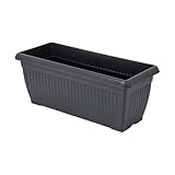 Kunststoff Pflanzkasten rechteckig anthrazit - 60 x 25 cm - Blumenkasten im...