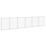 vidaXL Gabionenwand mit Abdeckung Gabione Steingabionen Steinkorb Gabionen...