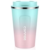 MOMSIV Thermobecher, 13oz/380ml Edelstahl Kaffee-to-go Becher Travel Mug,...