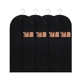 Kleidersack, 4 Stück Anzug Schwarz 60 x 120 cm Reise Mit Reißverschluss...
