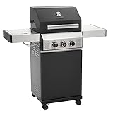 TAINO BLACK 2+1 Gasgrill 2 Brenner mit Seitenkocher Matt Schwarz