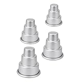 MOLUCKFU 4 Stück Kleiner Kuchenform aus Aluminiumlegierung 3 Stöckige...