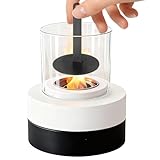 Tisch-Feuerstelle – sicherer, runder, tragbarer Tischkamin aus Edelstahl...