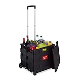 Relaxdays Einkaufstrolley klappbar, mit Teleskopgriff & Deckel,...