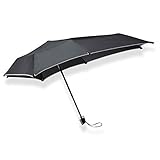 Senz Mini Regenschirm faltbar schwarz reflektierend schwarz reflektierend...
