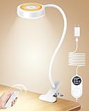 Glocusent Leselampe Bett, 72 LED Klemmlampe mit 3 Farben & 5 Helligkeiten,...