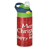 SKYSHU Merry Christmas Wasserflasche für Kinder, 350 ml, auslaufsicher,...