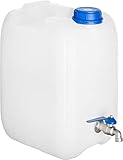 20 L Wasserkanister BPA-frei mit verzinkt Hahn, Weiss Farbe,...