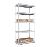 baudim - Metallregal: 180x70x30 cm, 5 Metall-Böden, Flexibles Stahlregal...