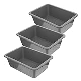 TOYANDONA 3 Stück Rechteckige Kunststoff Aufbewahrungsboxen mit Griffen...