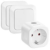 SURAIELEC Funksteckdosen Set mit 2 Fernbedienungen, 16A 3680W...