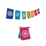Regenbogen Gebetsfahnen, heilige Geometrie, positive Energie, Shri Yantra,...