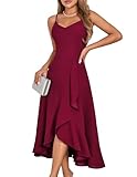DRESSTELLS Cocktailkleid Damen Festlich Träger Hochtief Kleider für...