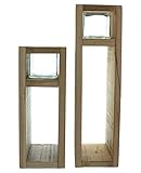 FRANK FLECHTWAREN Windlichtsäule Wood, 2er Set, Holz, Maße: 11 x 11 x 30...
