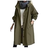 Regenjacke Damen Wasserdicht - Übergangsjacke Damen Lang Mäntel Herbst...