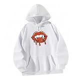 Fonowx Weibliche Hoodies Mundmuster Erwachsene Hoodie Mundmuster Hoodies...