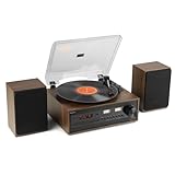 Audizio Boston - Plattenspieler mit Lautsprecher, CD-Player, DAB+ Radio,...