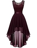 Berylove Brautjungfer Kleid Damen Spitzenkleid Elegant Vokuhila...