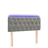 Kopfteil Hellgrau 90x7x78/88 cm - Samtbezug für modernes Schlafzimmer,...