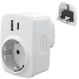 STAPERFO USB-Reisestecker Adapter Adattatore, UK Adapter, Reisestecker...